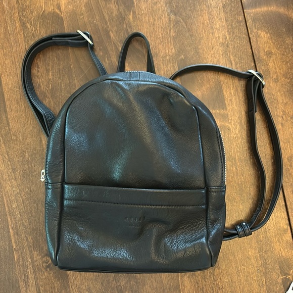 Still Nordic Black Leather Backpack - Picture 1 of 12